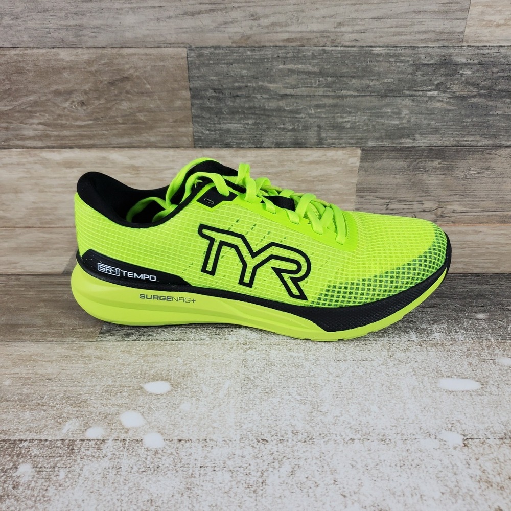 TYR SR-1 Tempo Runner Shoes Mens 9 Womens 10.5 Neon Lace Up Sneakers